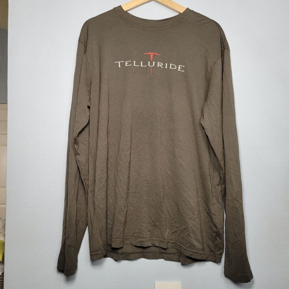NWT Ouray Telluride Colorado Pickaxe Graphic Long Sleeve Shirt Mens M Ski Hiking